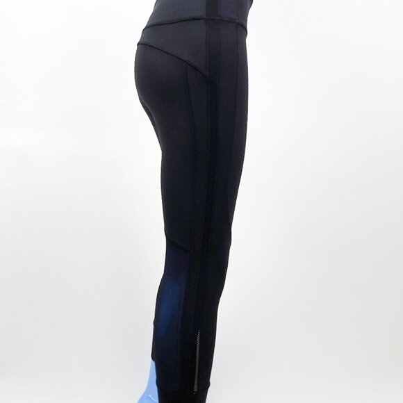 Lululemon Black Leggings Tight 8 M Mesh Reflective Running Workout Yoga Travel - Picture 6 of 9